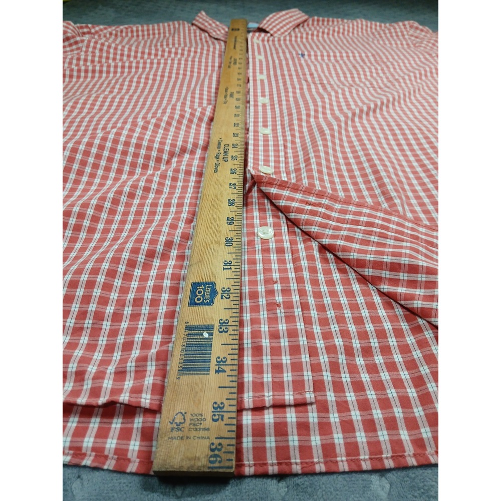 Arrow USA 1851 Mens 4XL Red White Gingham Check Long Sleeve Button Down Shirt - Picture 8 of 10